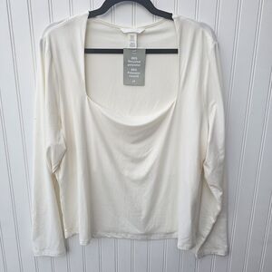 NEW H & M Elegant Cream Women's Top Size XXL